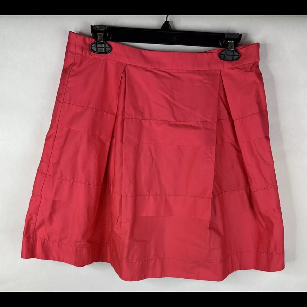 J. Crew Women’s Skirt 6 Pink A Line Striped 100% Cotton Lined Layers